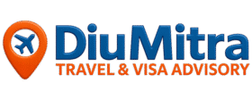DiuMitra Travel & Visa Advisory logo; community guide for travel bookings, visa assistance, and support services for the Diu community in the UK and India.