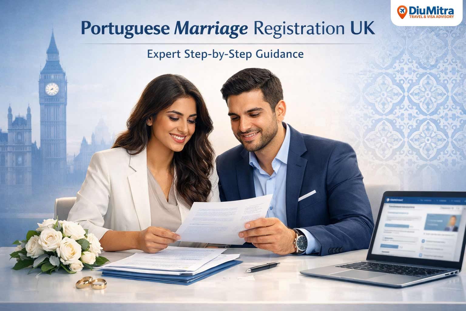 Advisory support for Portuguese marriage registration and transcription for UK residents.