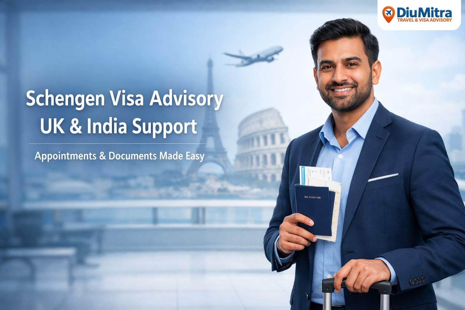 Comprehensive checklist for Schengen Visa 2026 requirements, including travel insurance, bank statements, and appointment booking support for Indian citizens in the UK.